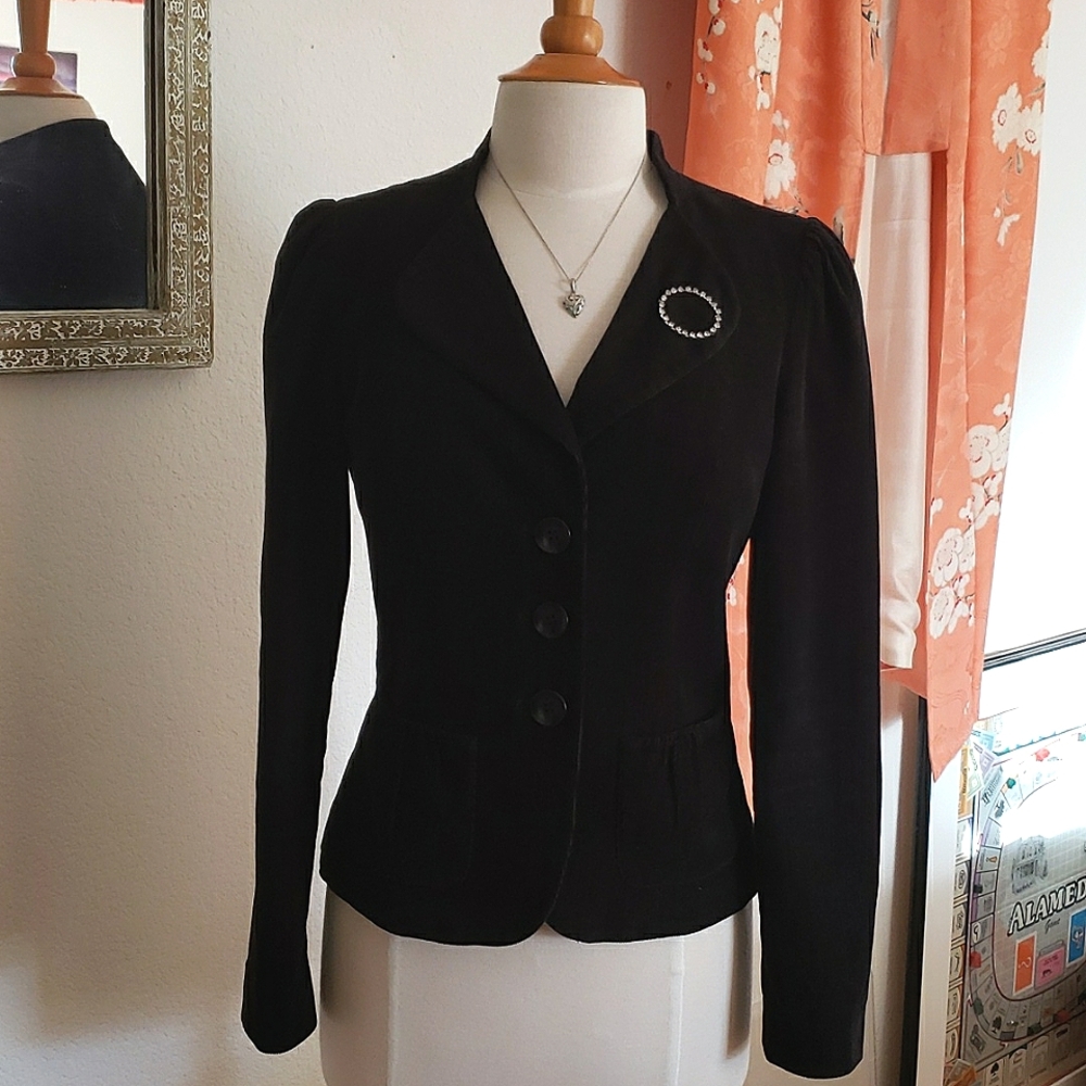 Halogen Corduroy Black Blazer Size Small - Picture 1 of 13
